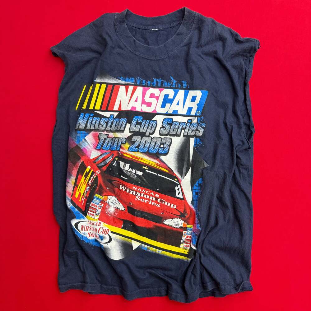 2003 Y2K NASCAR Winston Cup Series Vintage vibe  Tour Double Sided Large Black T